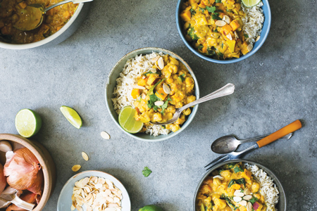 Sweet Potato, Chickpea And Spinach Coconut Curry